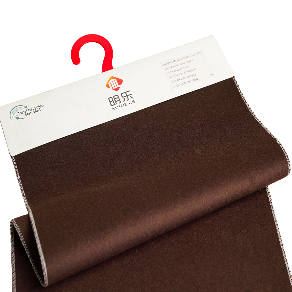 50 % laine, 40 % polyester, 10 % autres fibres, 850 g, café, tissu en laine double face, ML-HH1001688-1