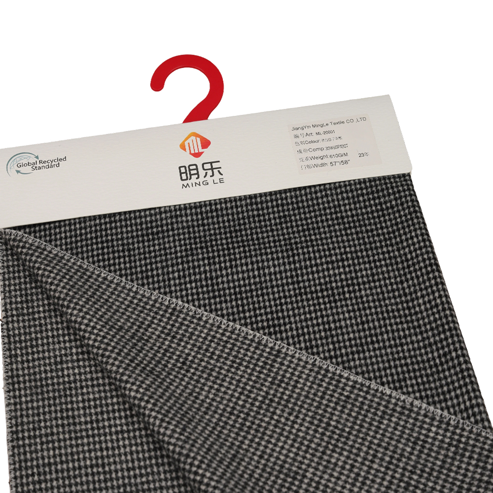 30 % laine, 60 % polyester, 10 % autres fibres, 610 G/M, noir et blanc, tissu de revêtement simple face à carreaux, ML-20001