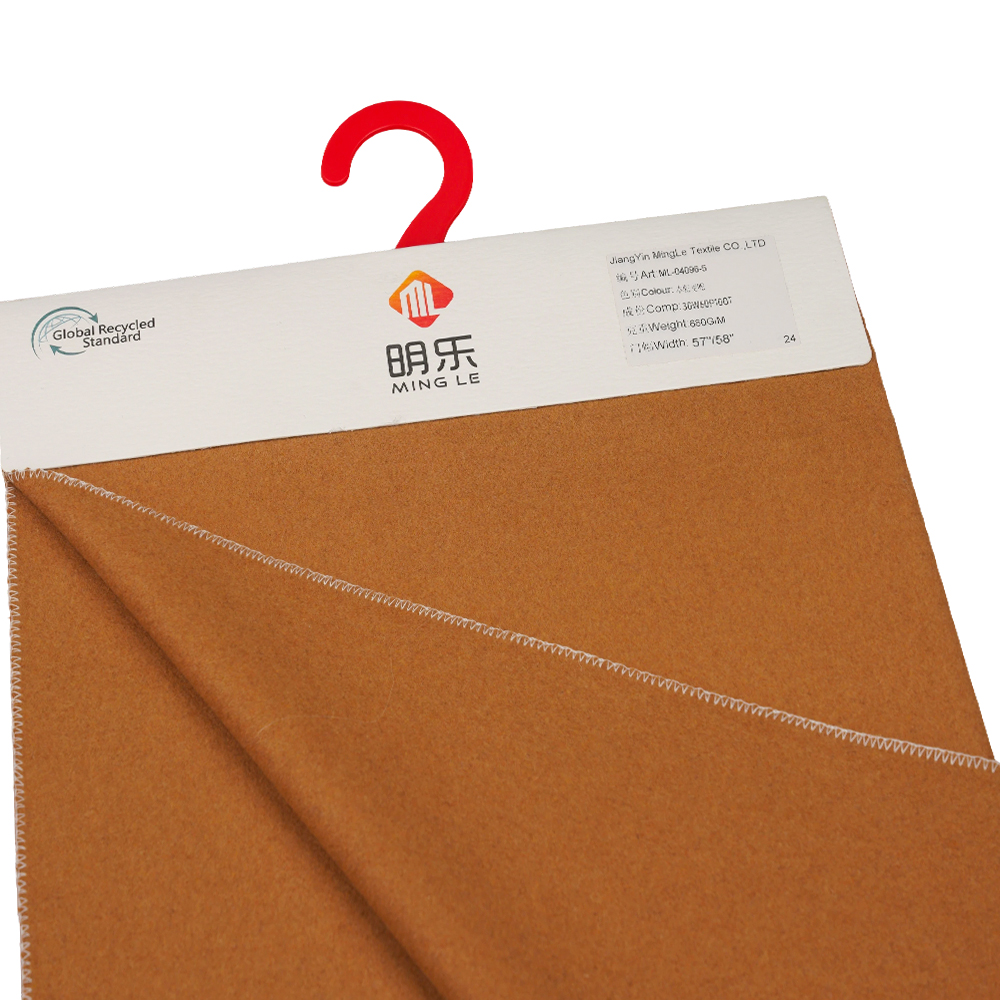 30 % laine, 60 % polyester, 10 % autres fibres, 680 G/M, blé brun, tissu de revêtement Melton, ML-04096-5