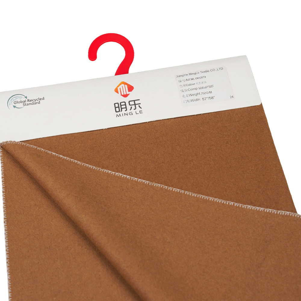 50 % laine, 50 % autres fibres, 730 G/M, chameau, tissu sergé Melton, ML-0412879