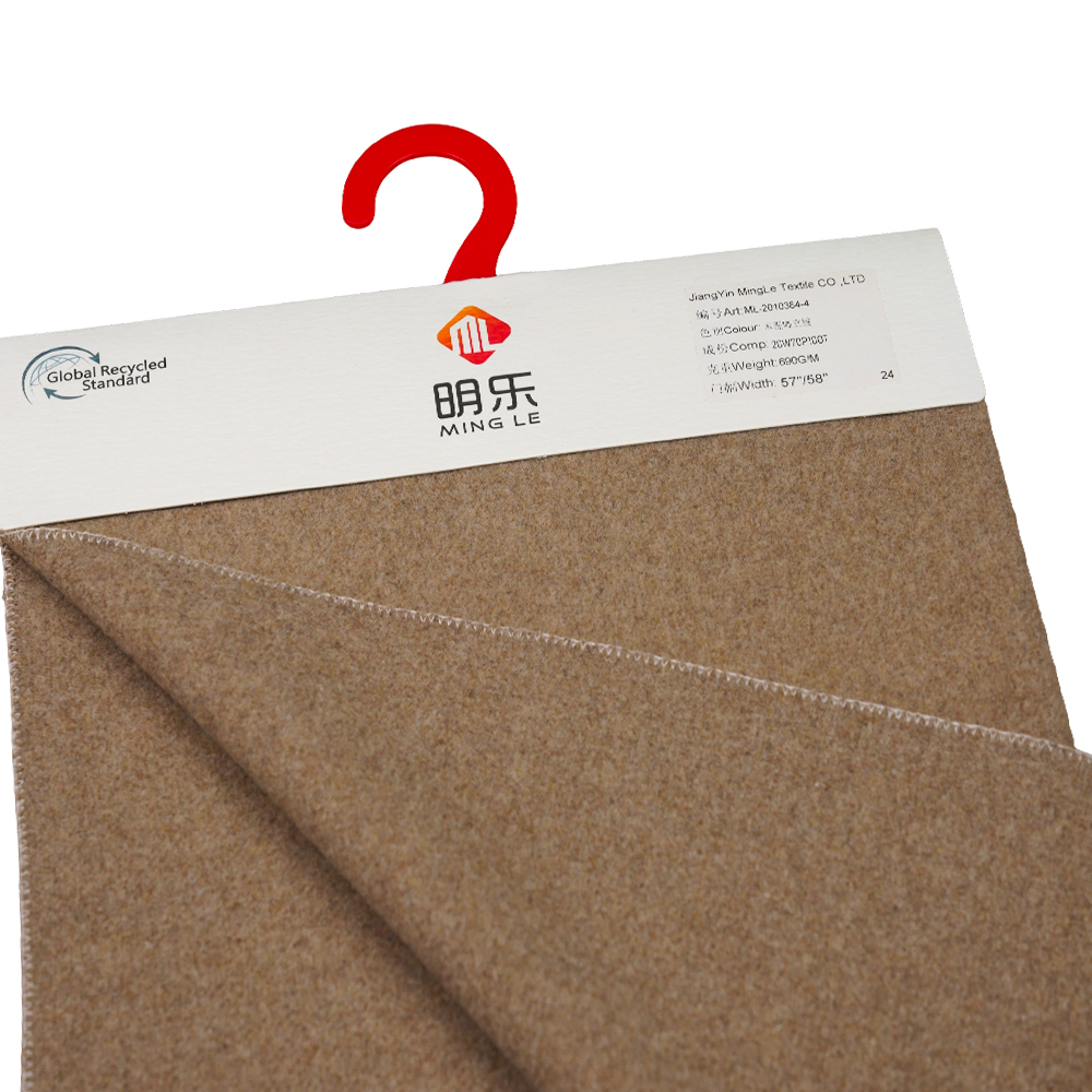 20 % laine, 70 % polyester, 690 G/M, ton terre, tissu à poils, ML-2010384-4