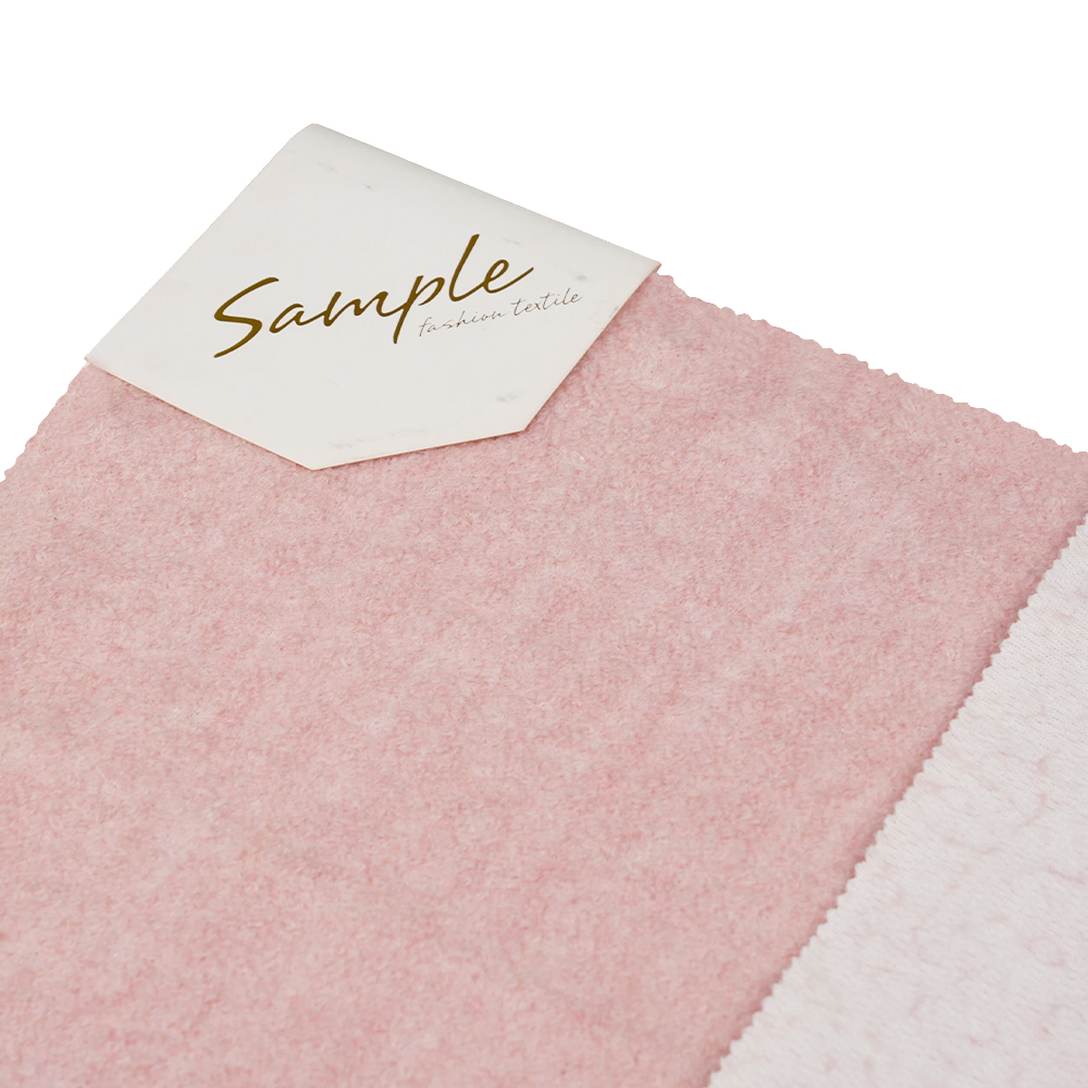 40% laine, 60% polyester, 700-740G/M, rose et blanc, tissu en laine tricoté à petites écailles de poisson, ML-26-X082022