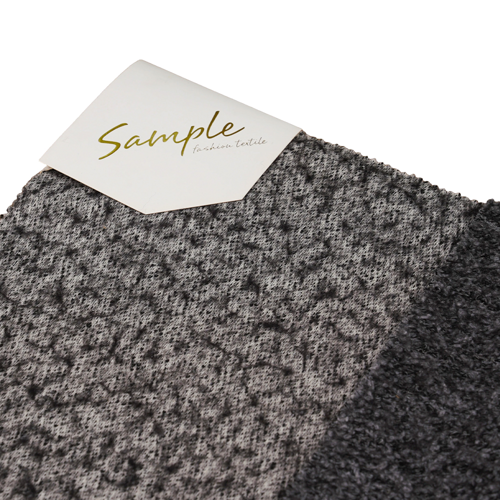 40% laine, 60% polyester, 750G/M, noir et gris, tissu en laine tricoté Bali, ML-70165440-75