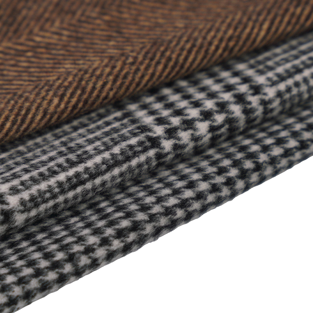 30 % laine, 70 % autres fibres, 630 G/M, chameau/marron, tissu de revêtement simple face à chevrons, ML-222030-7B