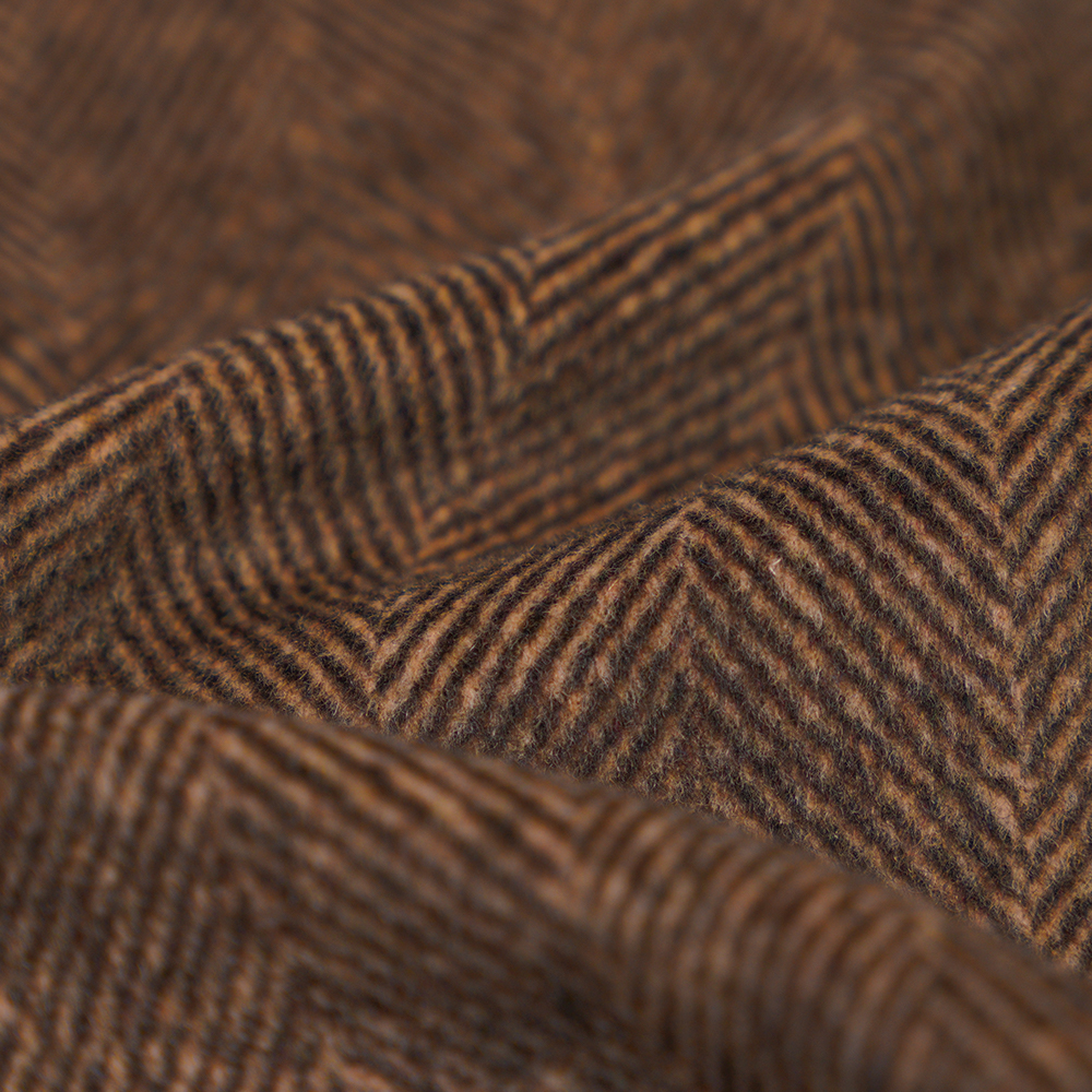 30 % laine, 70 % autres fibres, 630 G/M, chameau/marron, tissu de revêtement simple face à chevrons, ML-222030-7B