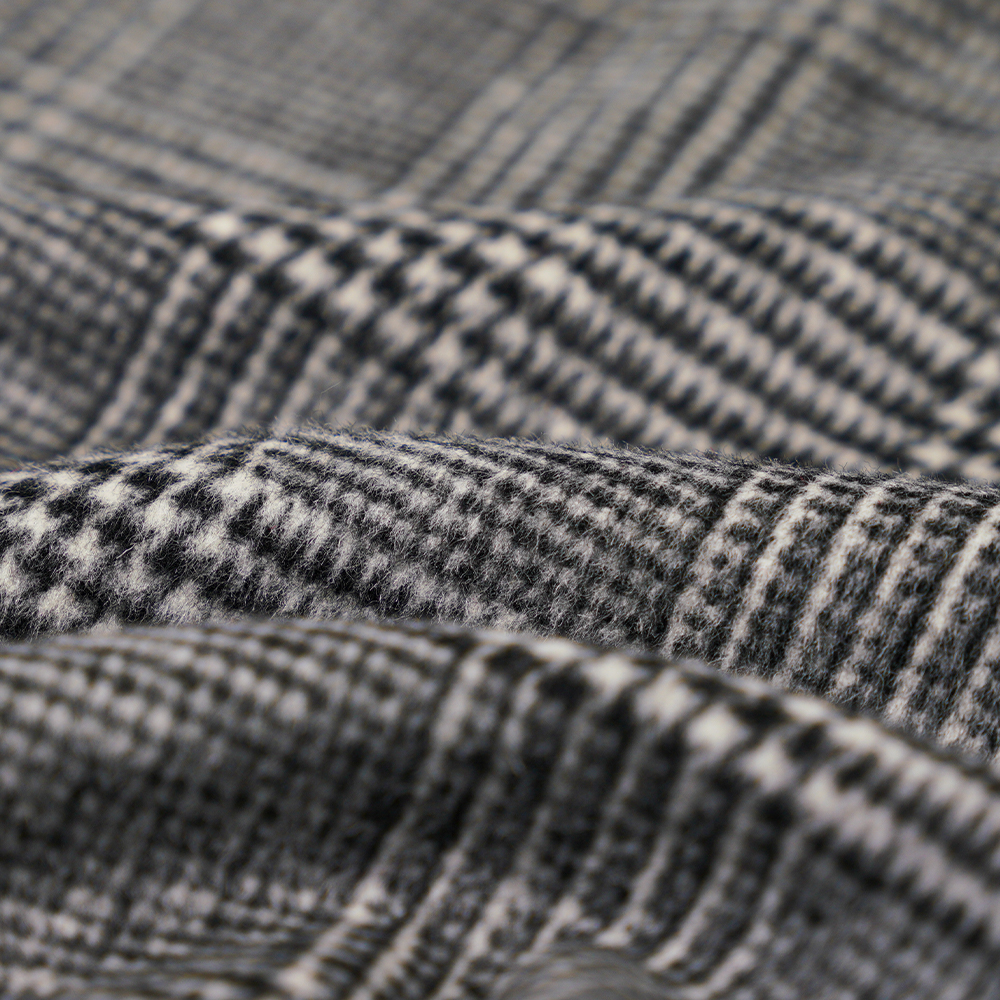 30 % laine, 60 % polyester, 10 % autres fibres, 610 G/M, noir et blanc, tissu de revêtement simple face à carreaux, ML-20001