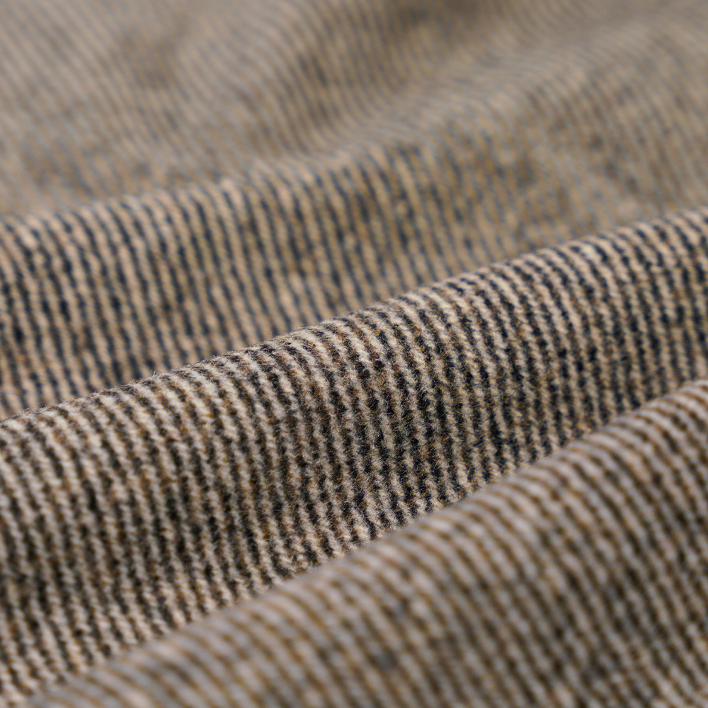 50 % laine, 40 % polyester, 10 % autres fibres, 650 G/M, noir mélangé marron + sergé beige, tissu Melton, ML-S0624-089
