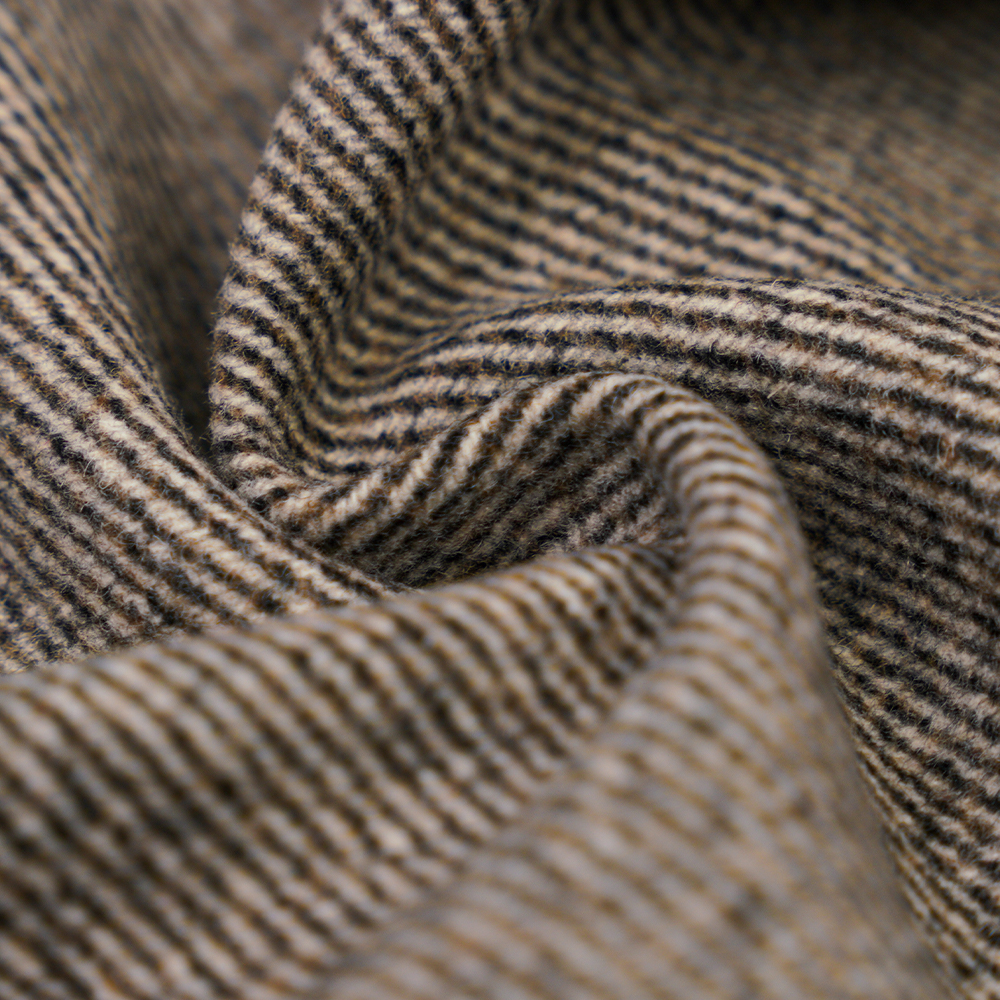 50 % laine, 40 % polyester, 10 % autres fibres, 650 G/M, noir mélangé marron + sergé beige, tissu Melton, ML-S0624-089