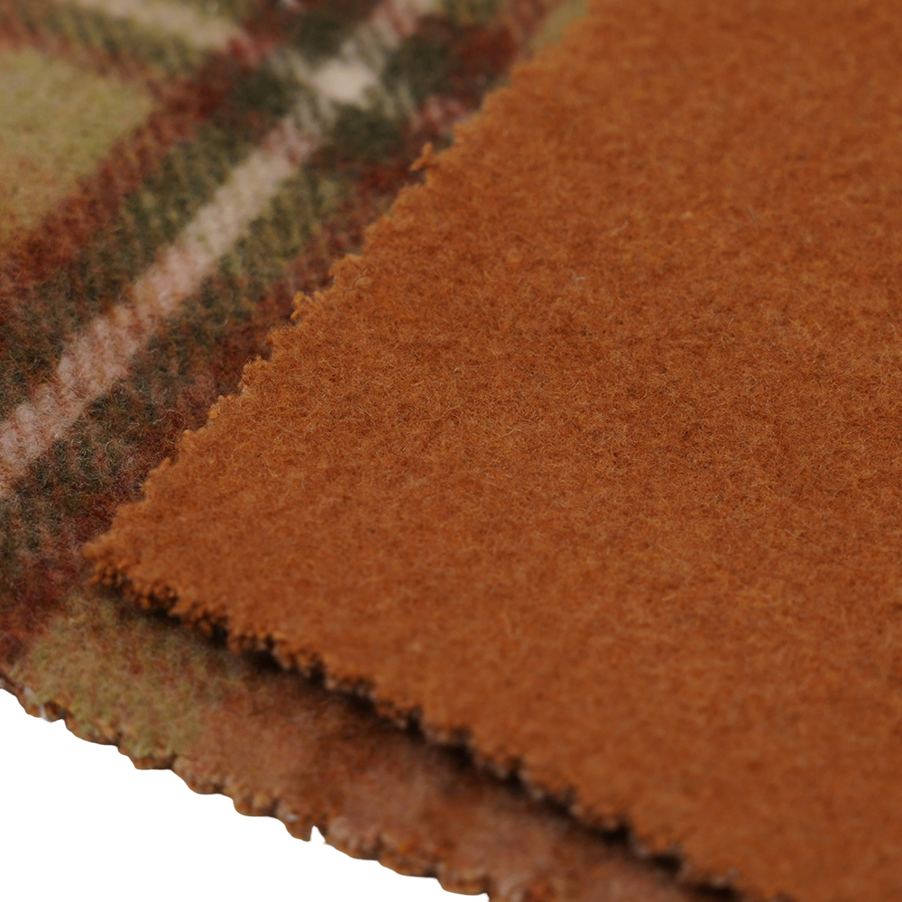 50% laine, 40% polyester, 10% autres fibres, 860G/M, à carreaux marron et jaune, tissu velours, ML-062142104