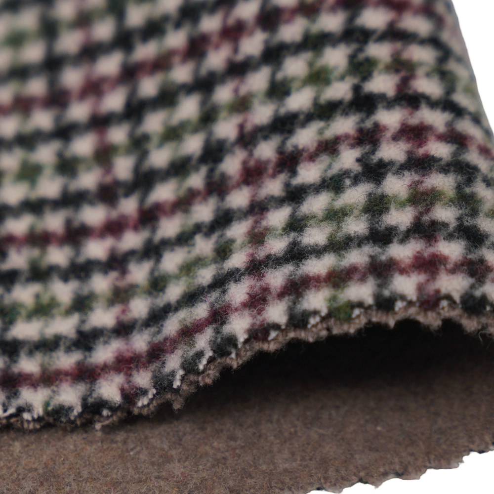 20 % laine, 70 % polyester, 10 % autres fibres, 800 G/M, carreaux de couleur, tissu velours double face, ML-4400-3