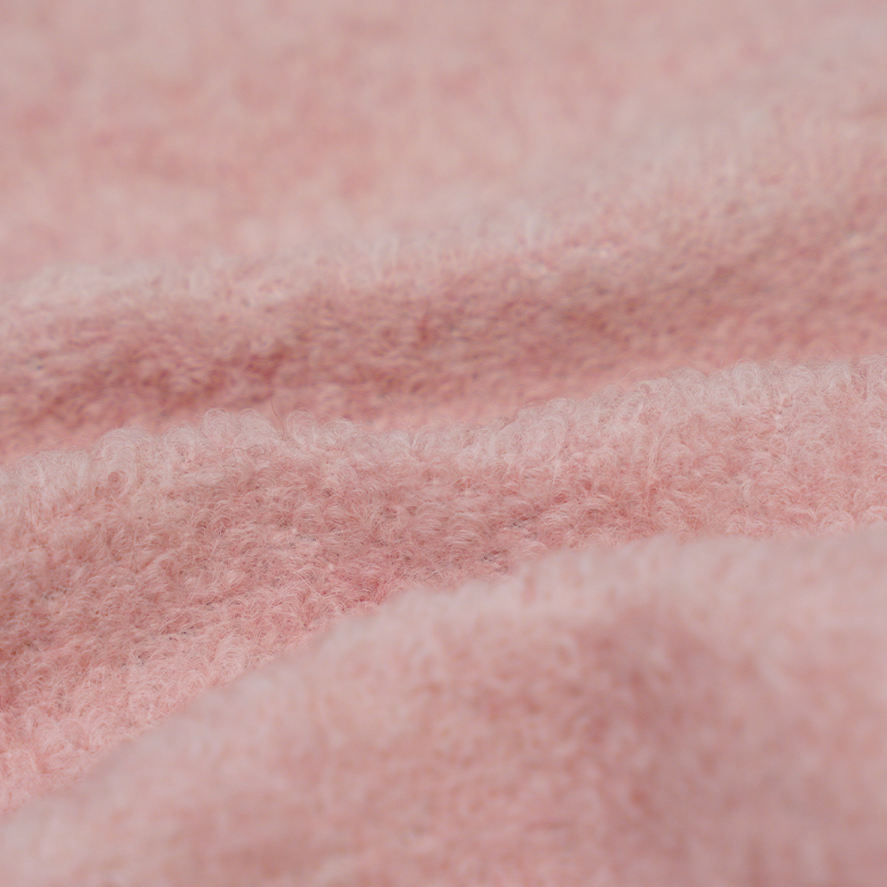 40% laine, 60% polyester, 700-740G/M, rose et blanc, tissu en laine tricoté à petites écailles de poisson, ML-26-X082022